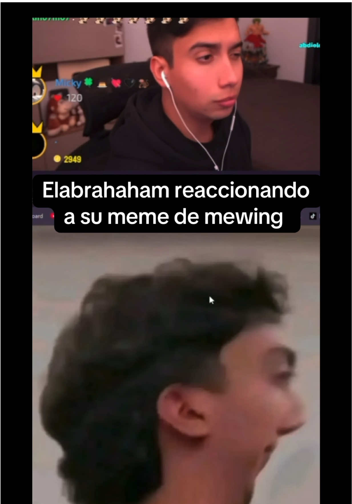 Elabrahaham reaccionando a su meme del mewing y mandíbula #fyp #parati #humor #abrahaham #losbros 