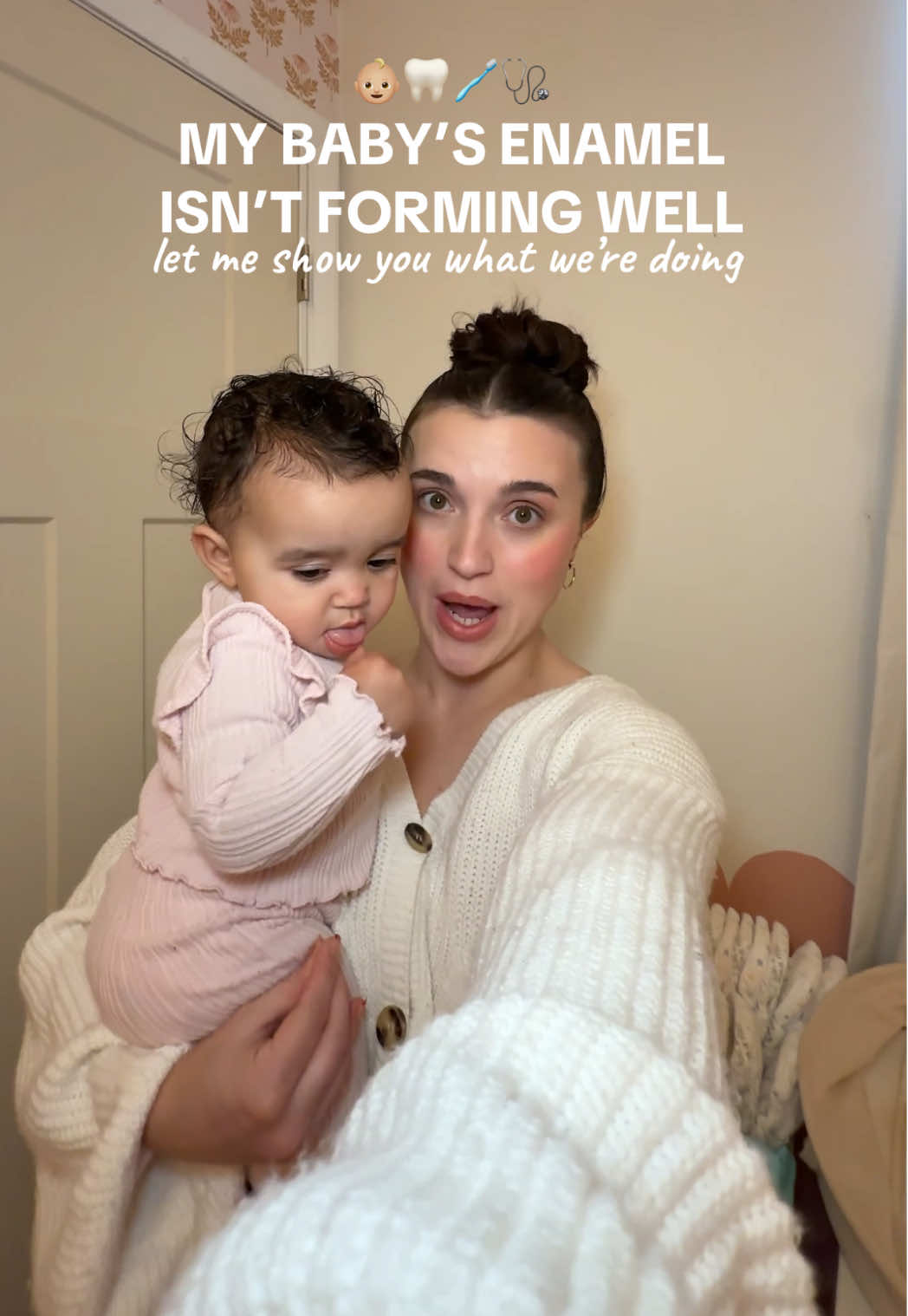 Anyone else experienced this with their babies/kids??? Doing EVERYTHING I can to avoid anything major 😅🦷 #momtok #babyteeth #babygirl #momcontent #relatable 