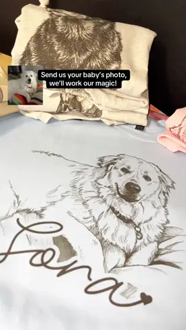 Turn your favorite photo into a wearable keepsake 🐶✨ Send us your baby’s pic & we’ll turn it into a custom sweatshirt you’ll never want to take off. Because they’re not just pets… they’re family 🤍 #petlovers #doglovers #customprinting #smallbiztiktok #tiktokmademebuyit 