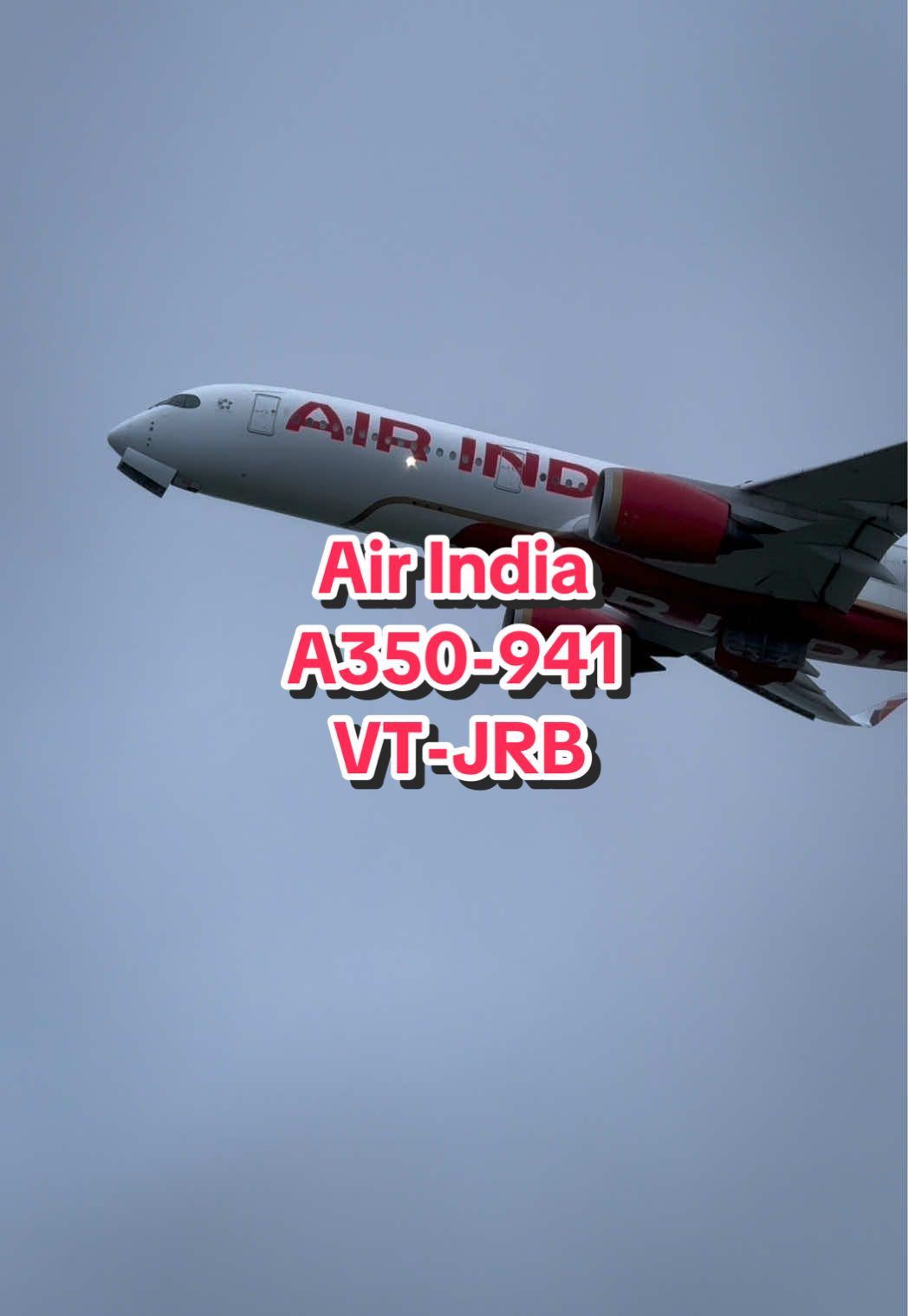 A steady climb into the grey: Air India A350 departing LHR ✈️🇮🇳 . 📍LHR, 07.12.2025 #aviation #a350 #planespotting #airbus #avgeek 
