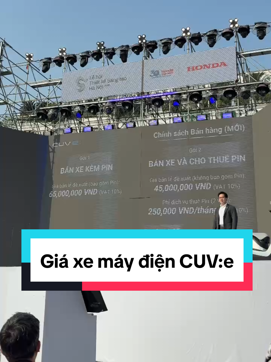 Xe máy điện CUV:e giá 65 củ mua pin và 45 củ thuê pin. #honda #cuve #hondacuve 