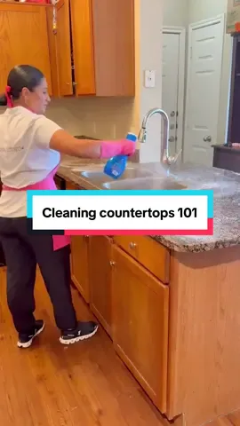 The key is to go down to eye level with your countertops😉 #clean #howto #CleanTok #tips #trending 