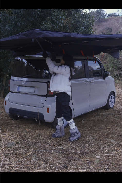 🚙 car camping inside a 270-degree rotating tent | Camping with a dog #campinglife #survival #adventure #Outdoors #raining 