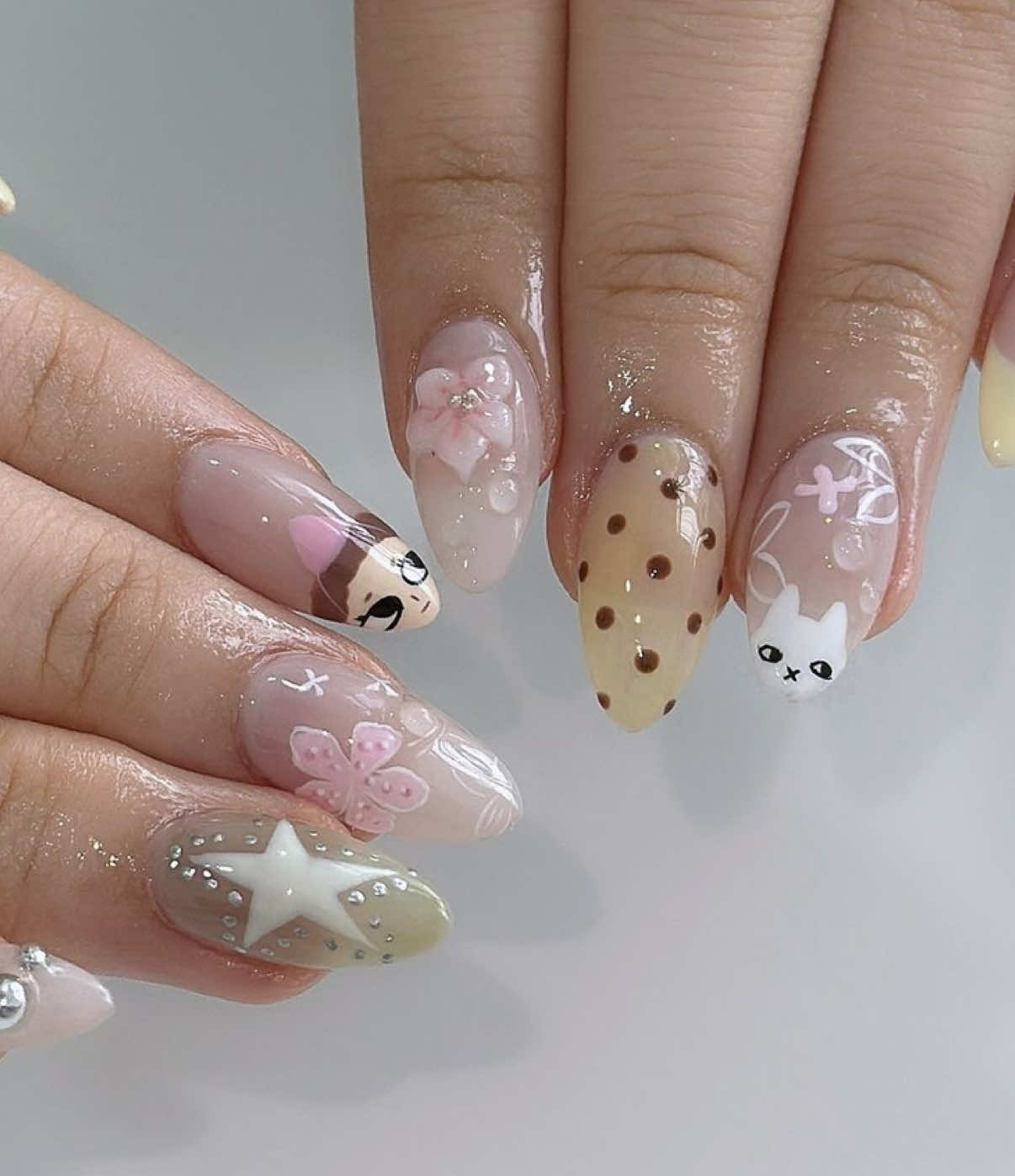 New gel-x set!! Love ittt!! 🫧❄️🪽#nails #nailtransition #nail #gelxnails #nailinspo 