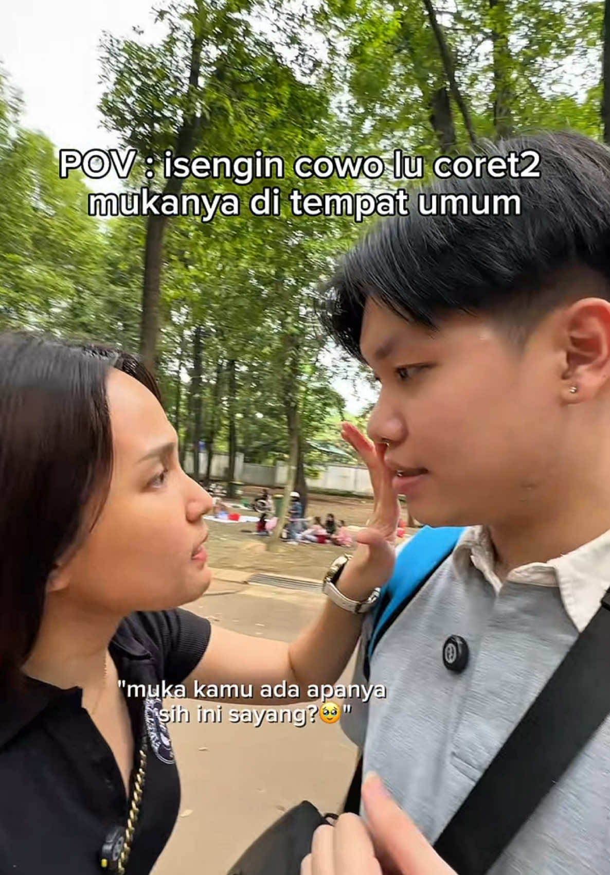 kaget banget pas dia tauuu mukanya dicorett2 🥹 maaf tapi ngakak bebe😭@vincent chenjaya #lauravincent #fyp #couple #Relationship 
