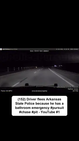 (152) Driver flees Arkansas State Police because he has a bathroom emergency #pursuit #chase #pit - YouTube #1