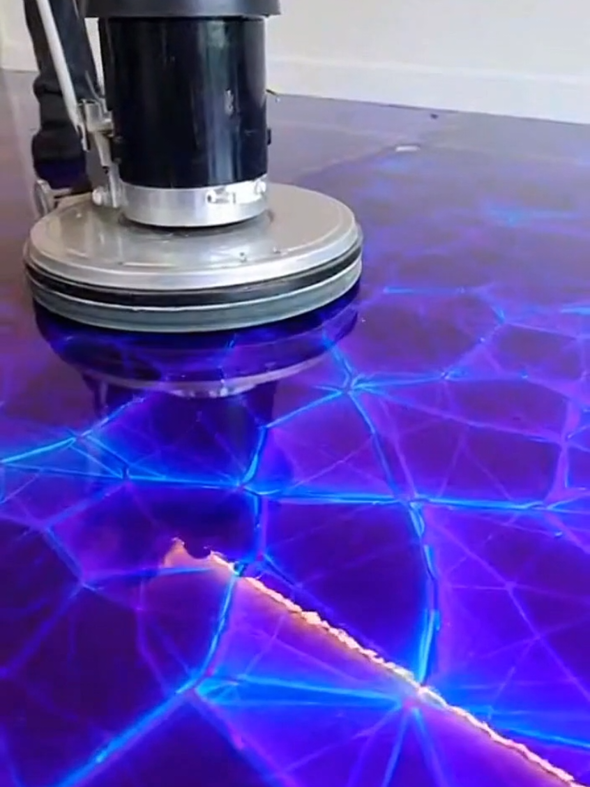 Neon crystal luxury floor ✨ #epoxyfloor #interiordesign #epoxy #flooringdesign 