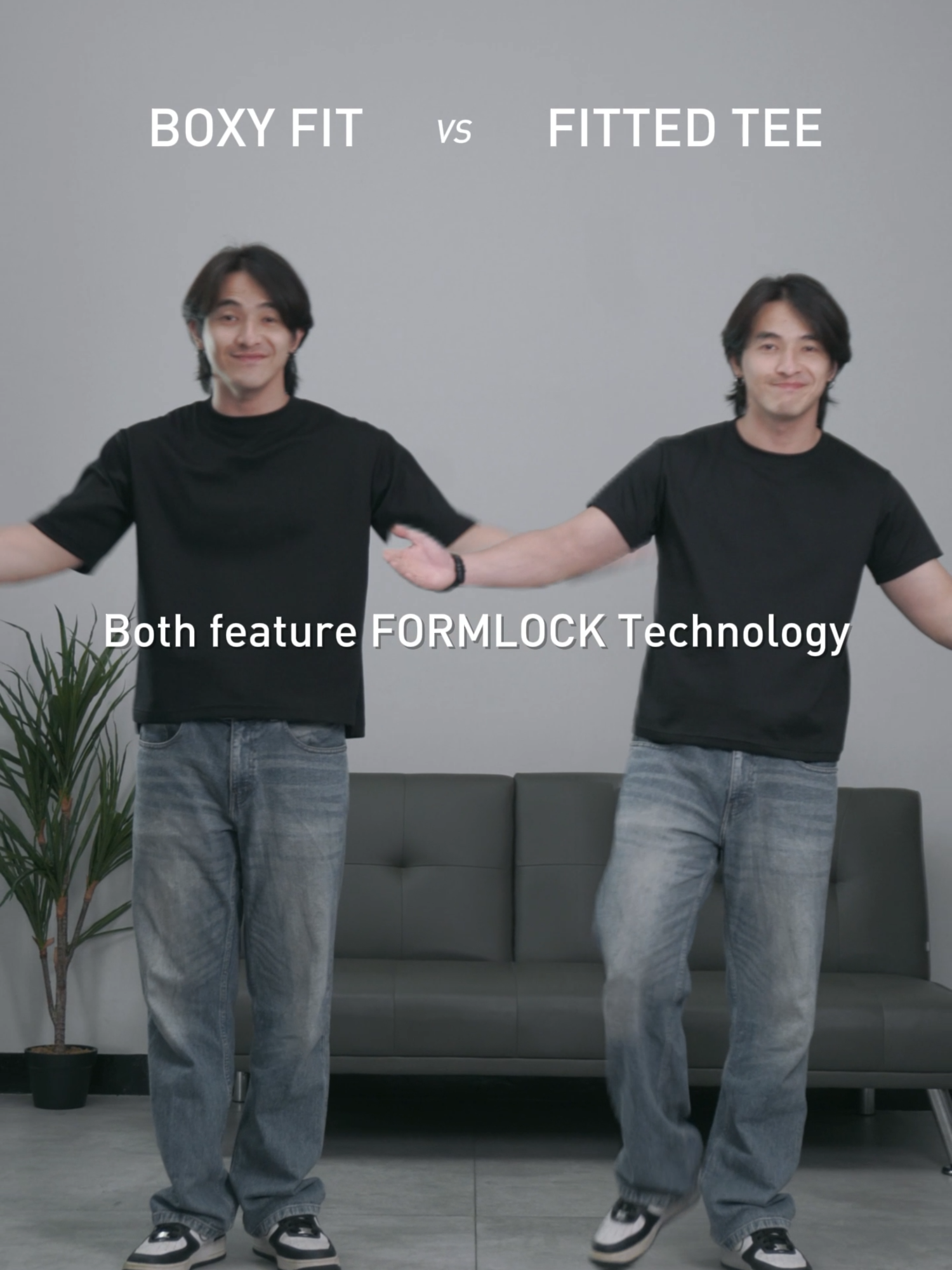 See the difference between boxy fit and fitted tee. Pick yours #NoVoidMinds #Formlock #Outfit #PromoGuncang11