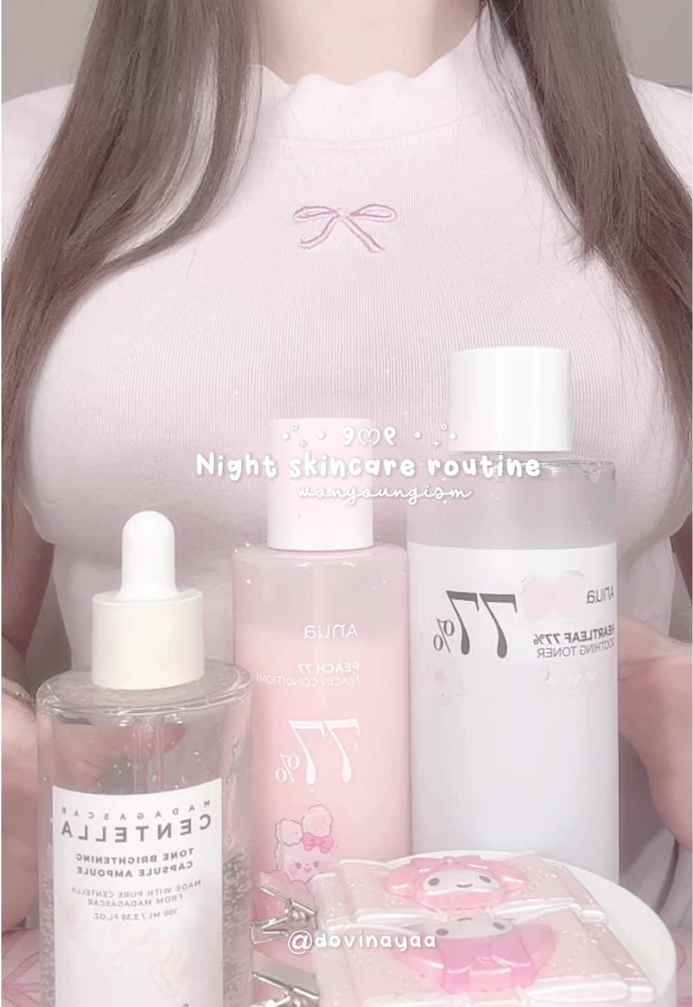 Night skincare routine 🎀// #wonyoungism #pink #nightskincare #lushlife #skincare @Zara Larsson 