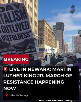 🚨 Happening Now in Newark Community members have gathered for the Martin Luther King Jr. March of Resistance, honoring Dr. King’s legacy through peaceful protest and collective action. 📍 Newark, NJ 📢 Stay with us for updates. 🎥 credits: @pslnewjersey