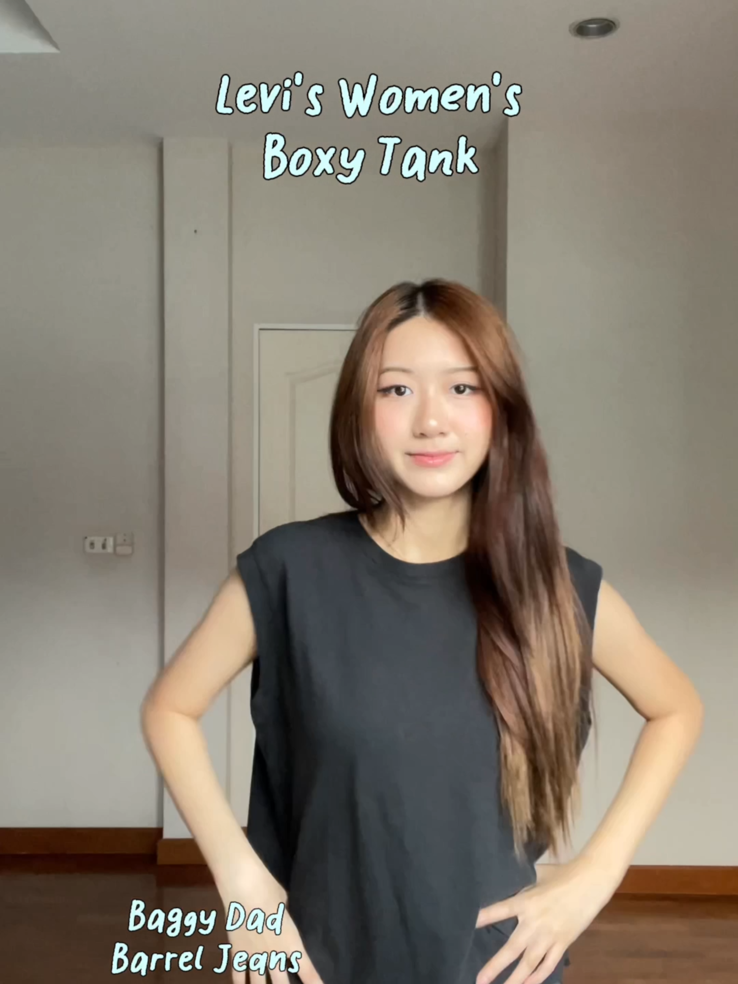 OOTD ลุคเท่ๆออกจากบ้านบ้าง ดำบนเทาล่างเป็นอะไรที่เท่คูลสุดๆ กับกางเกงทรง Barrel เสื้อทรง boxy แขนกุด พร้อมออกจากบ้านแล้วว    #ของมันต้องแชร์ #ของมันต้องมี #levi #เจนซี