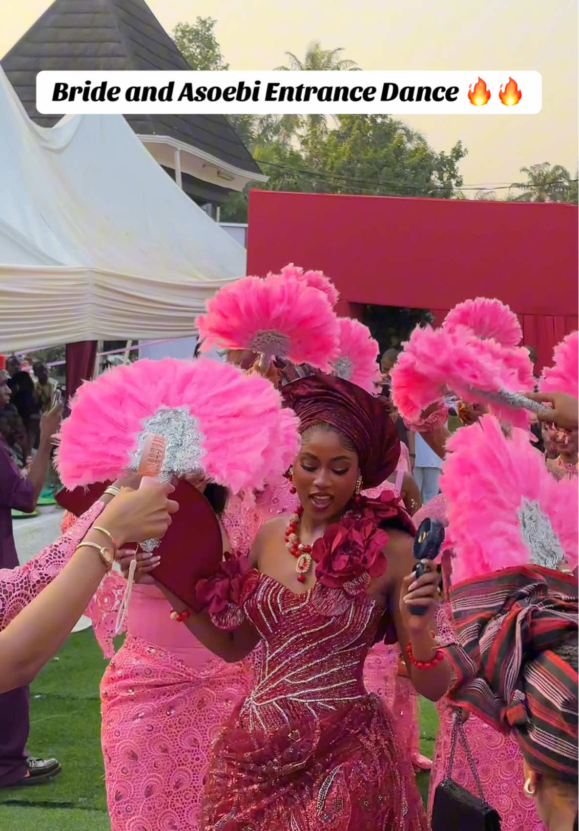 Bride and Asoebi Entrance 🔥🔥 #gelebyzika #nigerianwedding #bride #igbobride #traditionalwedding 