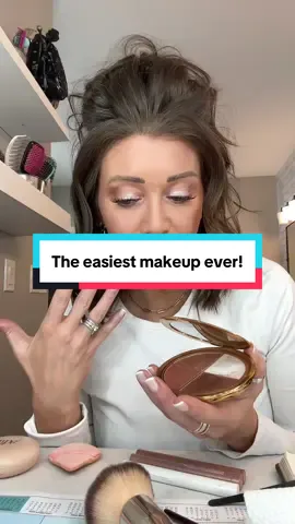 One pallet did my contour, blush, highlight and two eye shadow colors! Talk about about a big bang for your buck! @tarte cosmetics #tarteglowwardrobe #easymakeup #makeuptutorial #tiktokshopcreatorpicks 