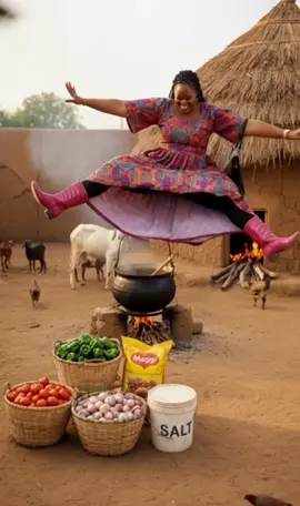 Cook goat meat sauce for my village people. #aicontent #aivideo #viral #fyp #blowthisup 