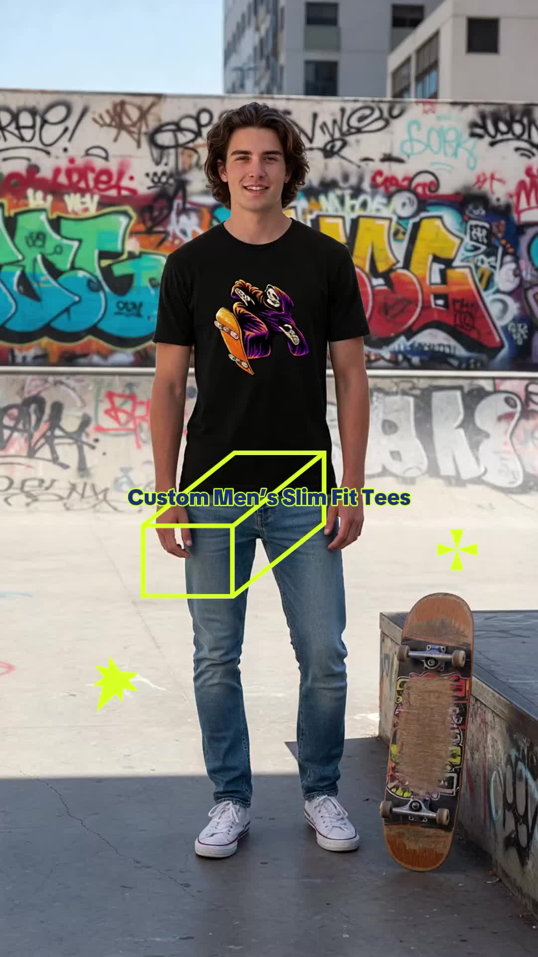 Men's Short Sleeve T Shirts Slim Fit Custom DIY Printing Personalized Name Photo Design Casual Basic Tees for Men Summer Wear 