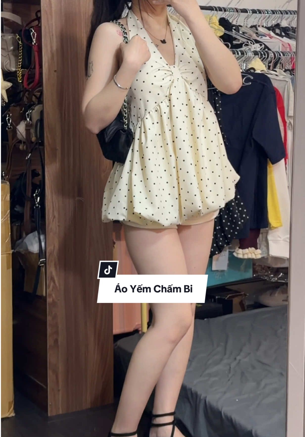 áo yếm chấm bii siu xinh #aoyemchambi #aokieuhottrend #outfit #phoidoxinh #foryou 