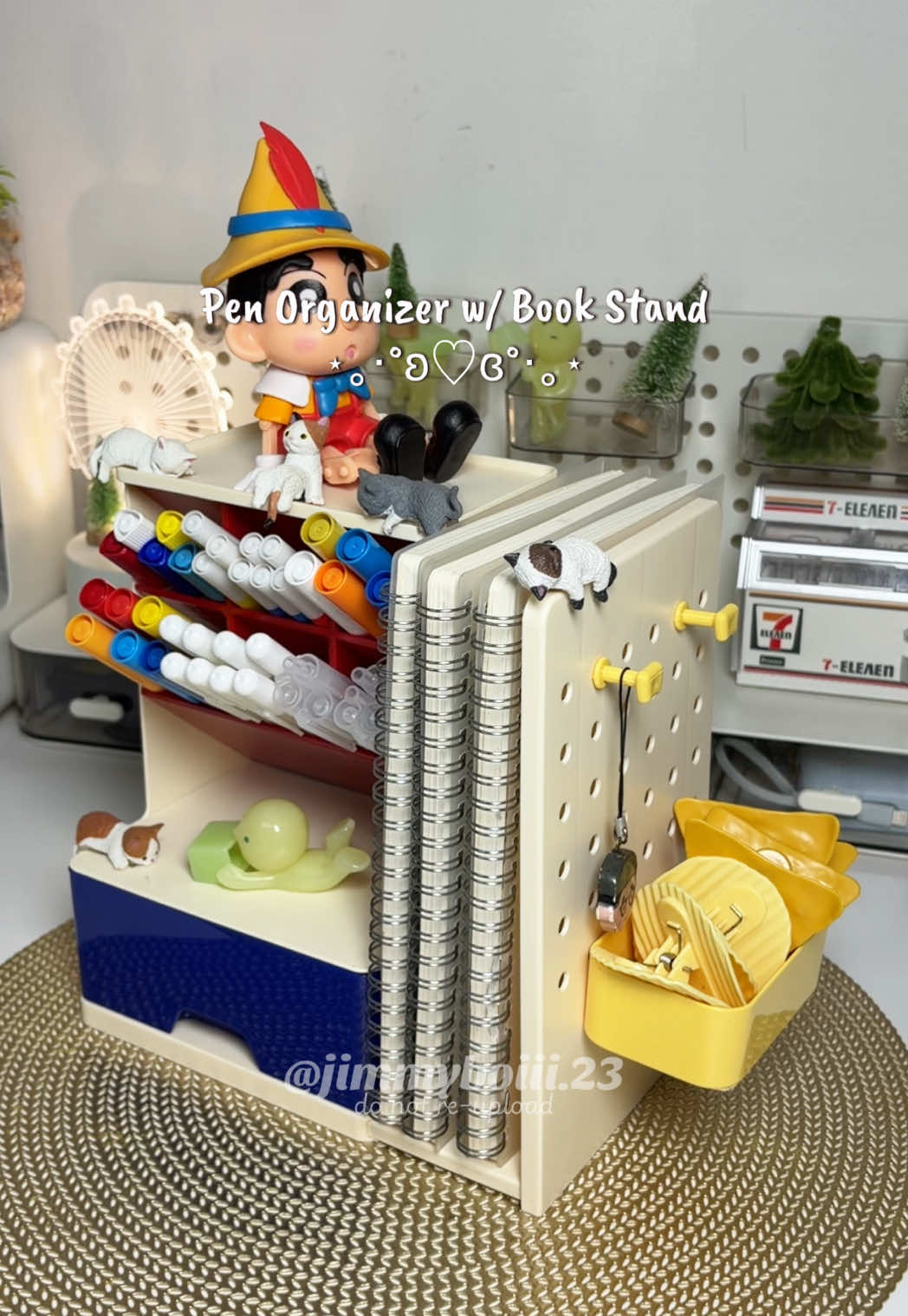 Replying to @trevv Organize with me! Using this Pen Organizer with Drawer + Book Stand + Pegboard! Desk Organizer With Filr Organizer and Pegboard Shelf Storage Shelf from @ANXIN01SHOP ! #penorganizer #deskorganizer #tableorganizer #penholder #fyp