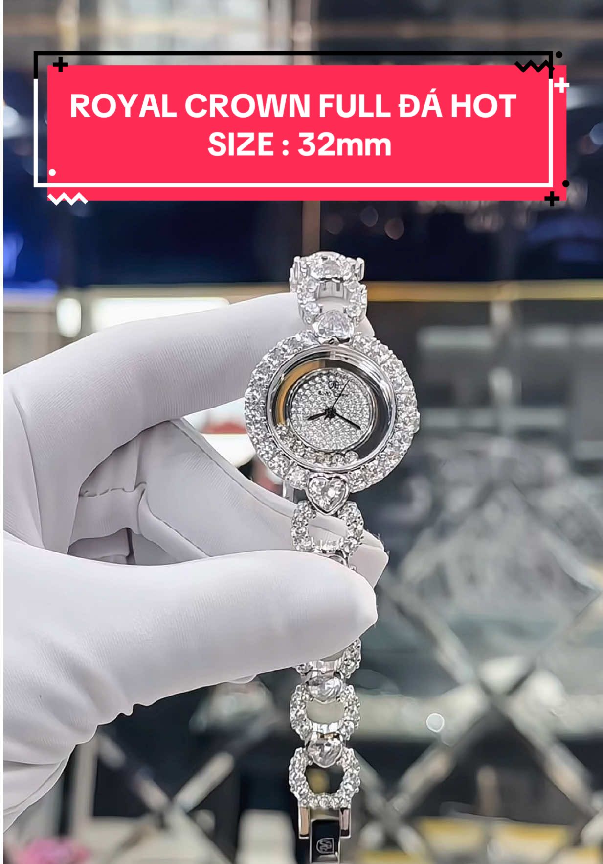 Royal Crown Full Đá Siêu Xinh Vừa Mới Ra Mắt Phục Vụ Chị Emmm 🔥 Size : 32mm #37watchluxury #đồnghồnữ #thinhhanh #dexuat #hottrend 