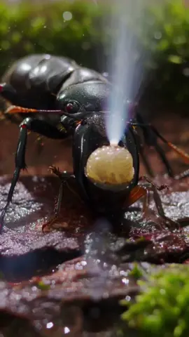 the bombardier beetle defends itself with a built-in chemical reactor, mixing hydroquinones and hydrogen peroxide in a reinforced chamber to fire a near-boiling spray (≈100 °C) in rapid pulses, complete with audible pops and precise aim. 🪲🔥 #fyp #bombardirocrocodilo #trending 