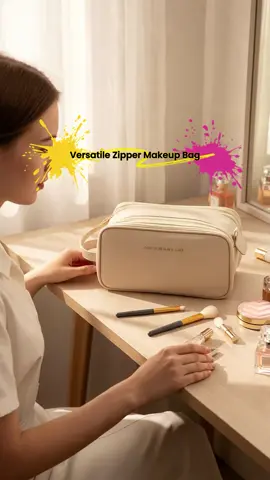Portable Makeup Bag, Back to School Travel Accessory, Zippered Organizing Pouch, Ideal for Skincare & Cosmetics, Durable Design #makeuporganizer #luggageessentials #backtoschoolhaul #largecapacitybag #pursemusthaves #backpackpurse #packingmusthaves #magicpocketlazymakeupbag #makeupvanitydesk #largecapacitylunchbag