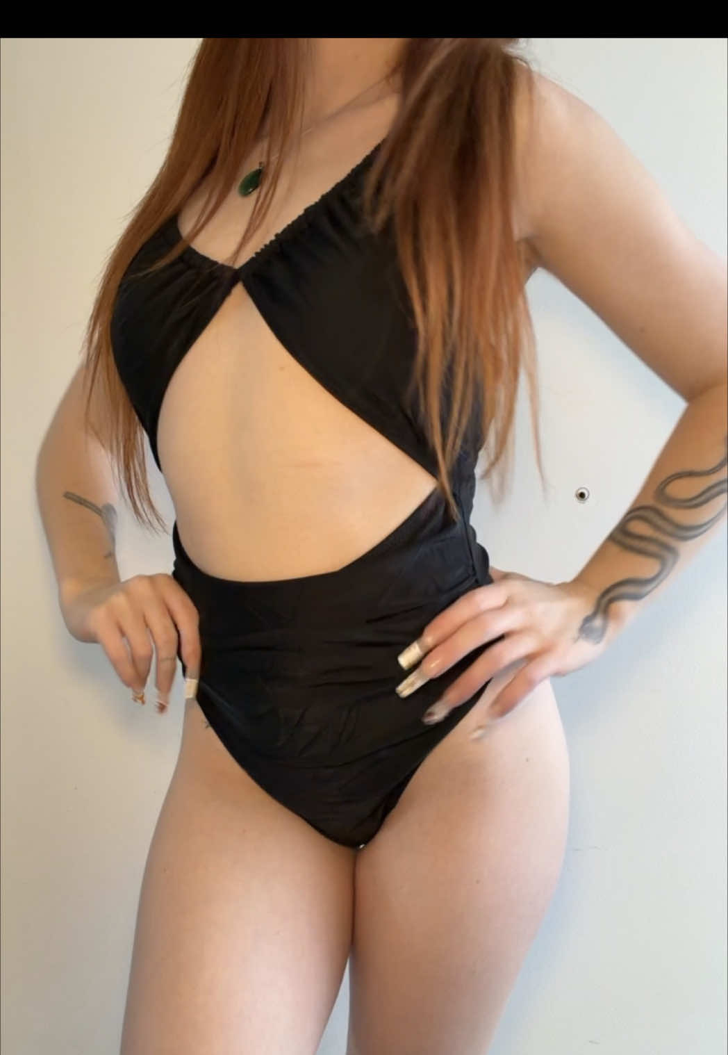 perfect mix of cute & modest😍🖤 #fyp #onepiece #swimsuit 