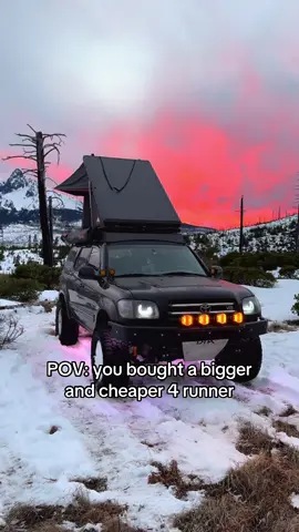 Ballin on a budget #toyotasequoia #1stgensequoia #overlanding #snowcamping 