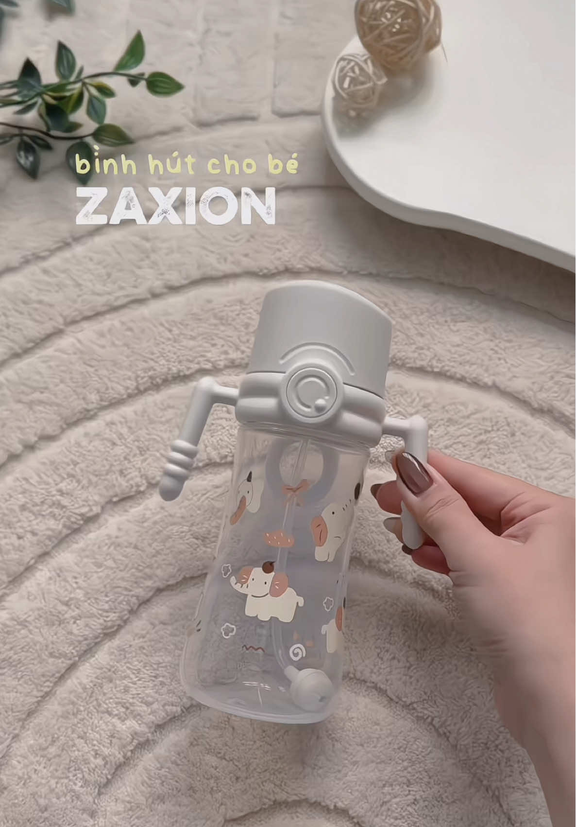 Chiếc bình hút xinh iuuu đến từ nhà Zaxion 😚 #binhhutnuoc #binhuongnuoc #nhuapp #mevabe #binhsua 