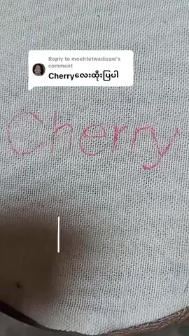 Replying to @moehtetwadizaw Cherryလေးထိုးပြခိုင်းတဲ့ညီမလေးအတွက် #easyhandmade #embroiderystitch #cherryname #fyp #tikto 