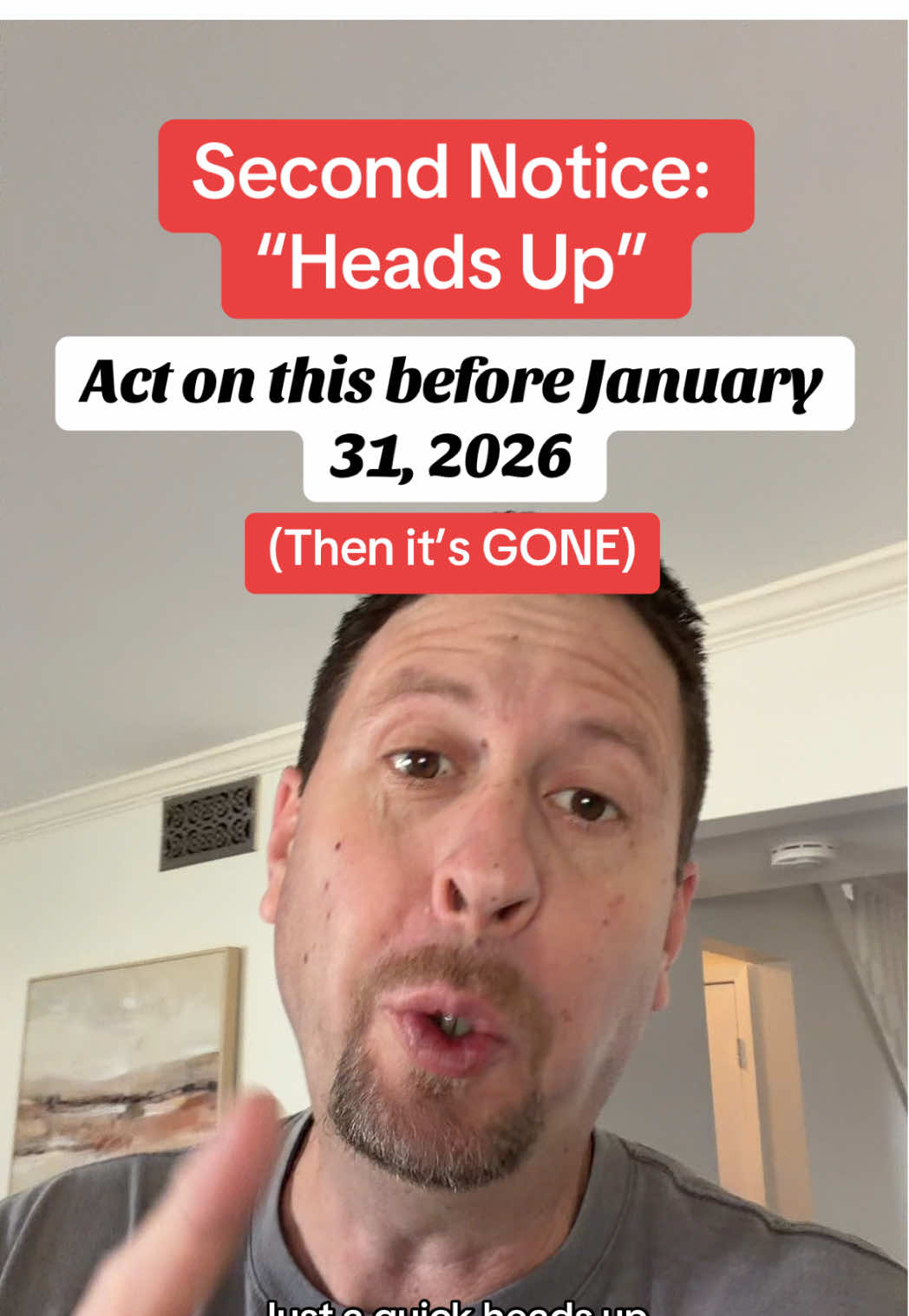 Second notice: heads up - act on this before January 31, 2026 that it’s gone for good. Don’t miss this. 👍💯