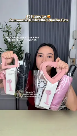 Best combo deals! Automatic umbrella with turbo fan sulit na sulit✅‼️. #automaticumbrella #minifan #buy1take1umbrellaminifan #umbrella DISCLAIMER: PRICES MAY VARY AFTER PROMOTION ENDS