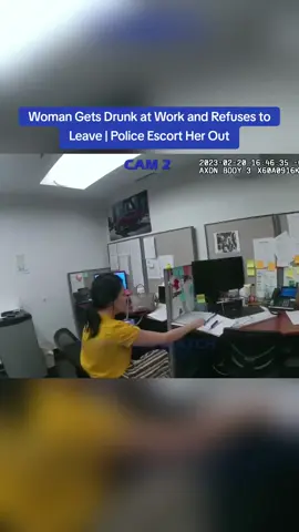 Woman Gets Drunk at Work and Refuses to Leave | Police Escort Her Out #cops #copsoftiktok 