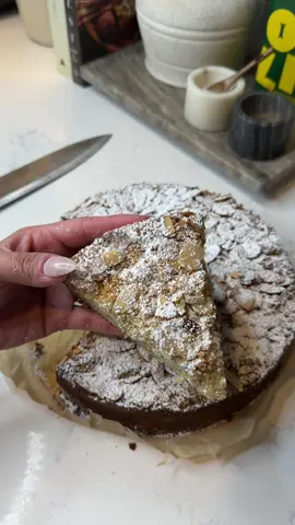 Almond croissant coffee cake 🥐🍰 Frangipane filling: - 1/2 cup almond flour  - 1/4 cup granulated sugar  - 1/4 tsp almond extract - 1 egg  - 5 tbsp unsalted butter; softened  Streusel: - 3/4 cup all-purpose flour - 1/2 cup almond flour - 3/4 cup granulated sugar  - 1/4 cup light brown sugar  - 10 tbsp unsalted butter; softened - Pinch of salt Cake: - 1 cup almond flour - 1 cup all-purpose flour  - 2 tsp baking powder  - 1/2 tsp baking soda  - 1/2 tsp salt  - 1 cup granulated sugar  - 10 tbsp unsalted butter; softened - 2 large eggs  - 2/3 cup plain Greek yogurt - 1 tsp vanilla extract - 1/4 tsp almond extract - 1/2 cup whole milk  Topping: - Sliced almonds  - Powdered sugar Instructions:  In a small bowl, start by combing the butter and sugar for the Frangipane. Add the remaining ingredients and mix on medium speed until smooth and set aside. In a medium bowl, add the streusel ingredients and mix until you’re left with coarse crumbs. Set aside. In a large bowl, cream the butter and sugar until light and fluffy. Add the wet ingredients and mix until combined. Fold in the dry ingredients and mix just until combined. In a 9-in springform pan, add a layer of the cake followed by the Frangipane filling. Add a layer of streusel, another layer of cake, and finish off with a generous layer of streusel. Cover the top of the cake with sliced almonds and bake at 350°F for 50-60 minutes. If the top starts to brown way before the cake is done, cover with aluminum foil to keep the top from burning. Once the cake is done, dist with powdered sugar and enjoy! #almondcroissant #coffeecake #Recipe #baking #almondcroissantrecipe 
