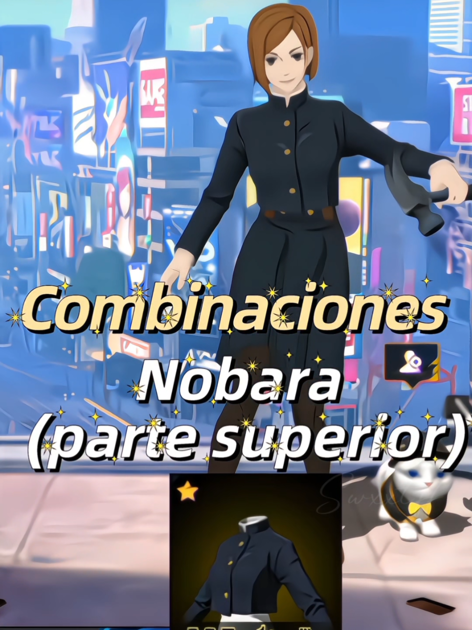 Combinaciones conjunto nobara, sólo parte superior en freefire ✨️💞 #ffgirl #jjk #freefire #freefireshorts #nobara 