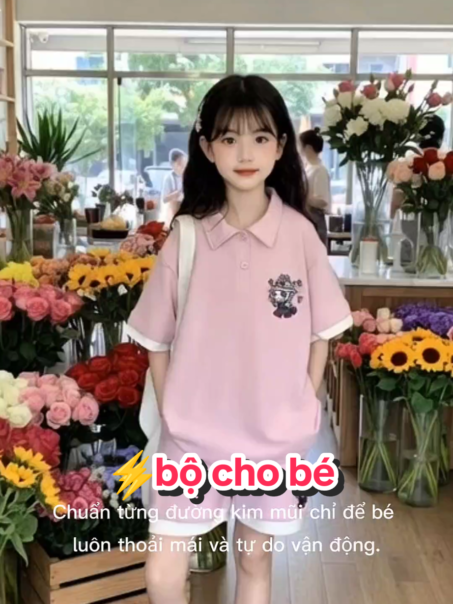 MẦM BABY(15-44kg)MÀU NHẠT HƠN ẢNH- BỘ POLO CỘC TAY LABUBU MÀU HỒNG CAM DỄ THƯƠNG CHẤT LIỆU MỀM MÁT THẤM HÚT MỒ HÔI DÀNH CHO BÉ GÁI #bộpolo#bộbé#thờitrangchobé#bộcute#baby 