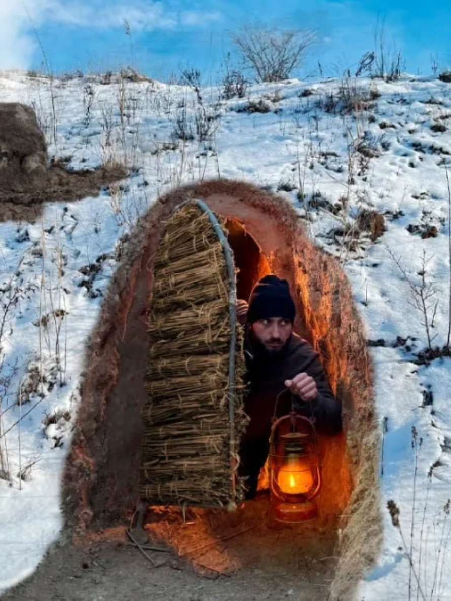 The process of building a warm shelter in nature. #2026 #discover #travel #survival #camping 