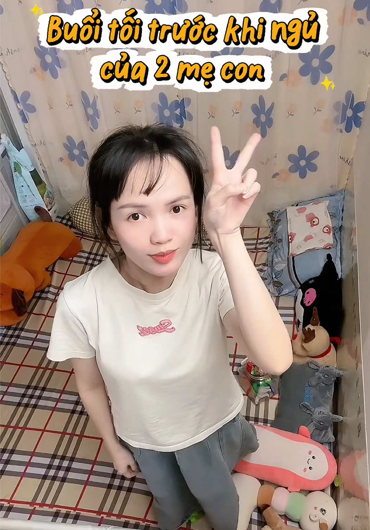 Buổi tối trước khi ngủ của 2 mẹ con #meo #caylanbuiquanao #xuhuong 