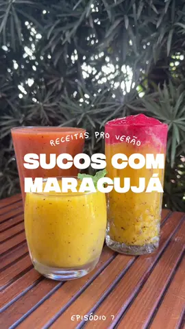 Receitas pro verão ep. 7 - Sucos com maracujá 🐆 Suco de maracujá com laranja, mel e gengibre: inspirado no suco do restaurante Quintana  • Polpa de 1 maracujá  • Suco de 4 laranjas  • Mel  • Uns 7 cm de gengibre  • Sorbet de frutas vermelhas (tem receita por aqui) Suco de maracujá, manga e abacaxi - Onça pintada: receita da @amigadacozinha  • Polpa de 1 maracujá  • 1 manga  • Abacaxi (usei metade de um congelado) Suco de maracujá, morango, laranja, manga e maçã: tomei uma vez no juistreet e amei a combinação  • Polpa de 1 maracujá  • 1 Manga  • Alguns morangos congelados  • 1 Maçã  • Suco de 5/6 laranjas