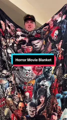 Did someone say horror movie blanket?😍 #horrormovieblanket #horrorblanket #horroricons #horrortok #tiktokshopvalentinesday 