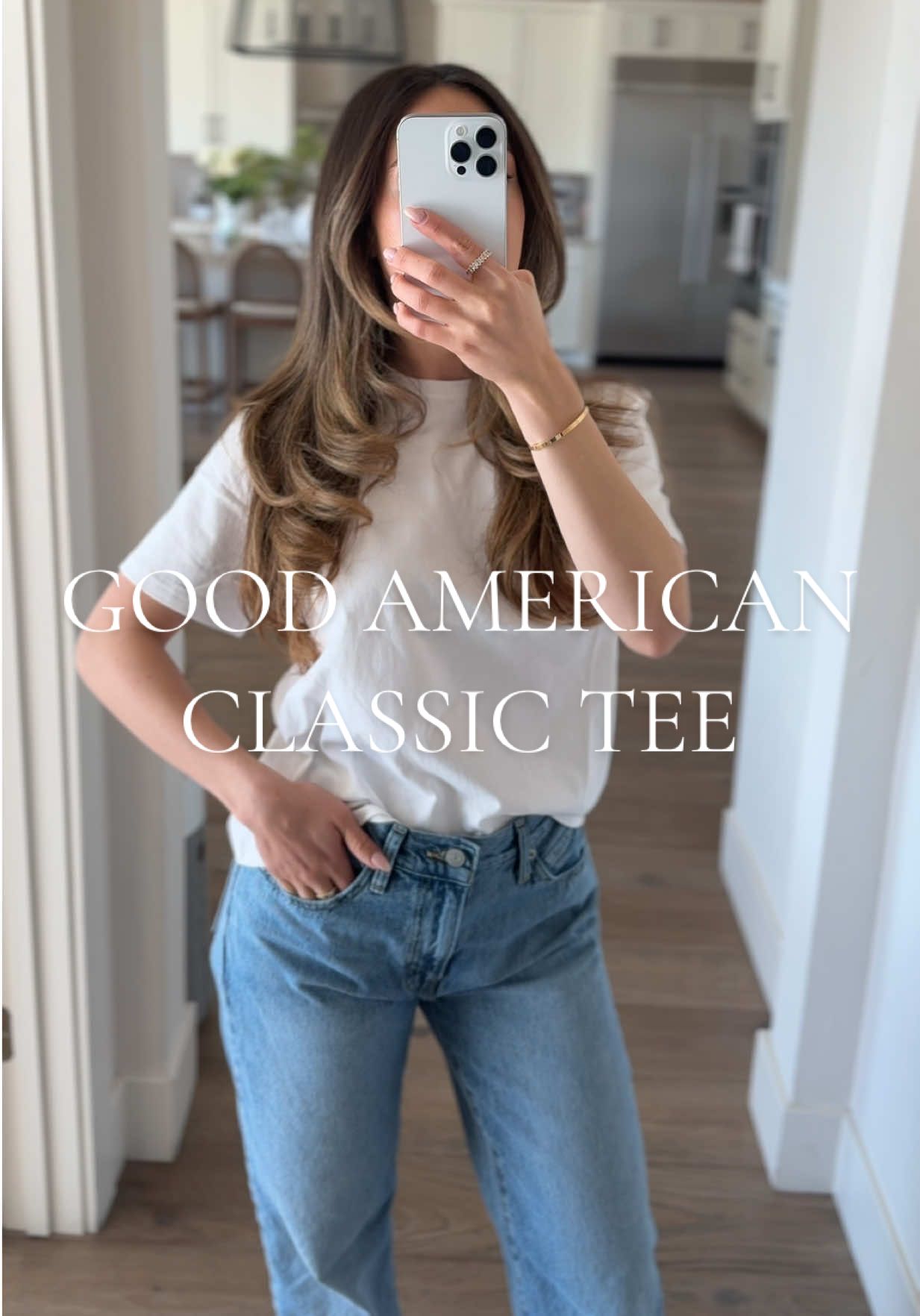 Wearing a size S, I’m 5’3” 120 lbs (35” bust, 26.5” waist, 36.5” hips). #goodamerican #tee #classic #tiktokshopcreatorpicks @GOOD AMERICAN 