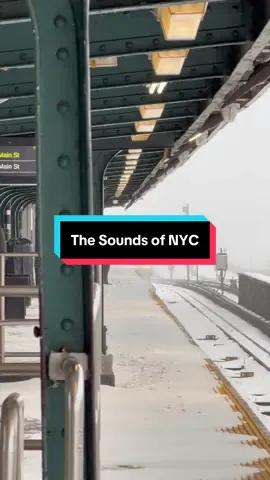 The sounds of a NYC subway station during a snow storm. #fyp #nyc #snow #train #travel 