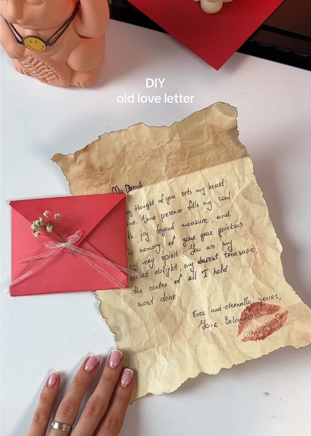 DIY old love letter 💌 inspired by @whatsguchi #DIY #loveletter #vintage #romanticgift #ValentinesDay #gift 