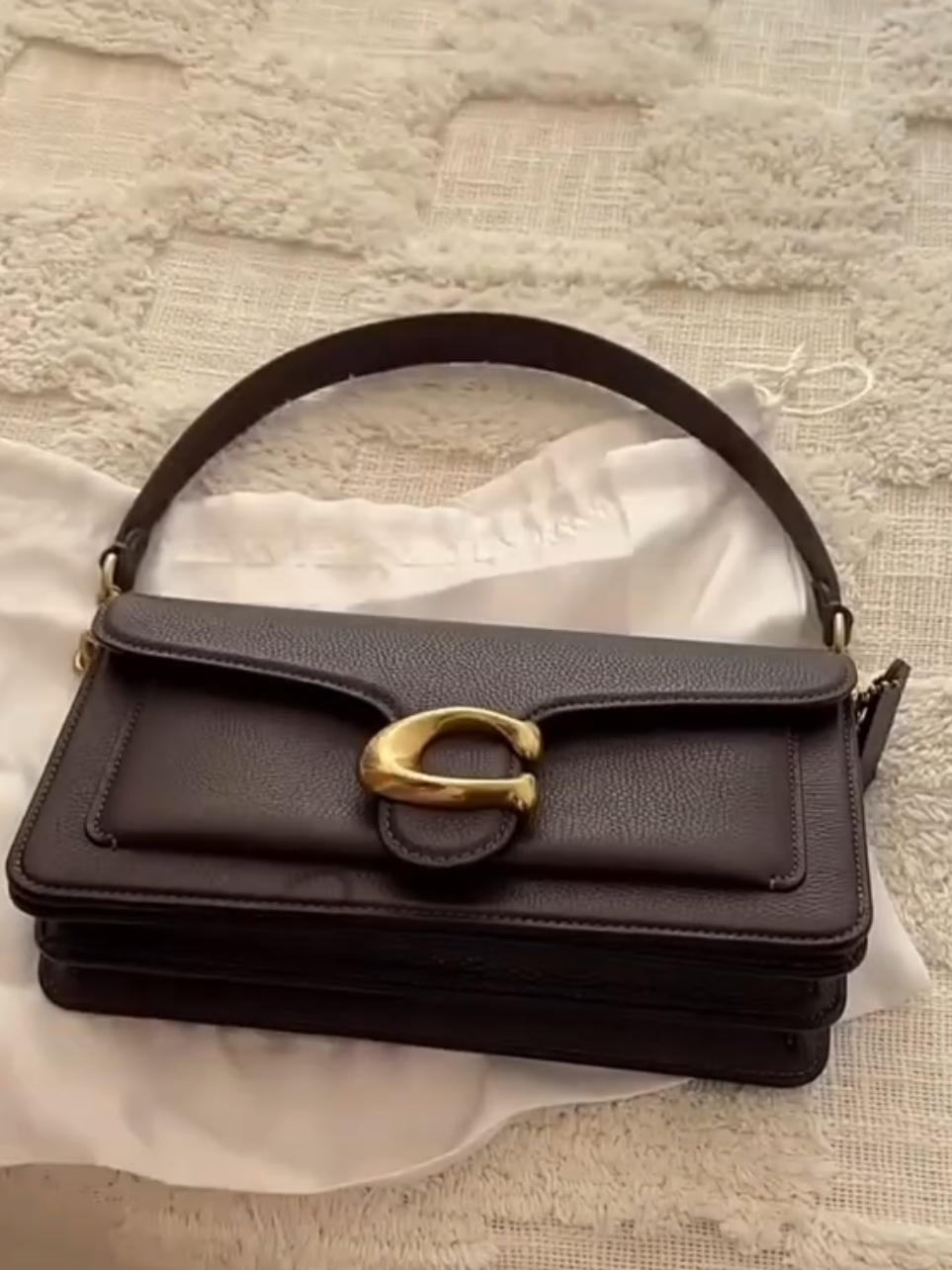 The Coach Tabby 26 Shoulder Bag in dark brown pebbled leather is the perfect mix of vintage cool and modern luxury #coach #designerbags #us #luxry #2026 