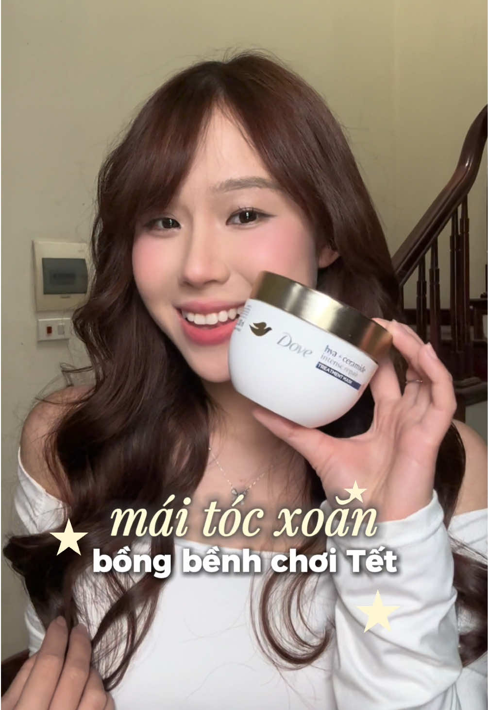 Dưỡng đơn giản thế này mà còn hong làm cho xinh hảaa 😆😆😆 #Dove #hoptaccungUnilever #kemutoc #hairmask #Ecomobi 