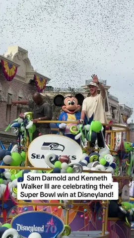 #SamDarnold and Kenneth Walker III are celebrating their #SuperBowl win at @Disney Parks 