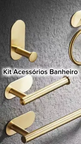 Kit Acessórios Banheiro Cabide Toalheiros Papeleira 4 Peças  #KitBanheiro #AcessoriosBanheiro #BanheiroModerno #BanheiroLuxo 