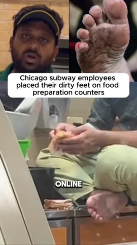 Chicago subway employeesplaced their dirty feet on foodpreparation counters #news 