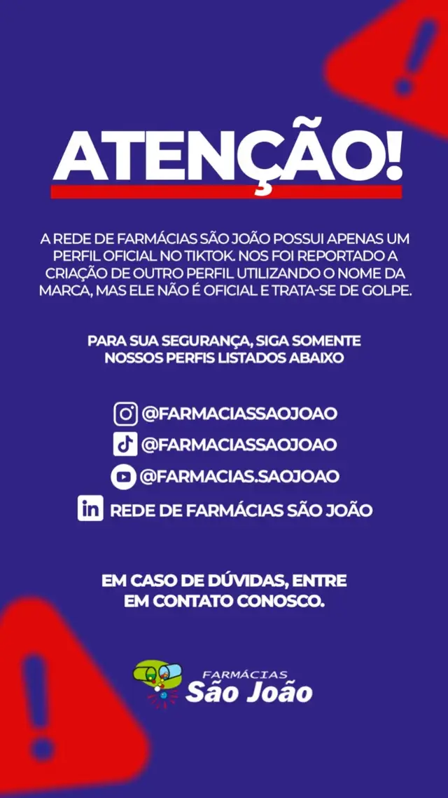 Não caia em golpes. Fique atento! #farmaciassaojoao #saojoao #golpe 