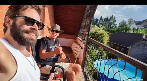 Balcony jumps.