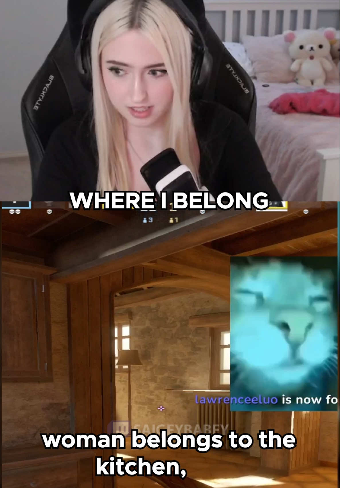 WOMAN GOES KITCHEN!!!  twitch: saigeybabey  #cs2 #girlgamer #cs2memes #counterstrike2 #twitchstreamer 