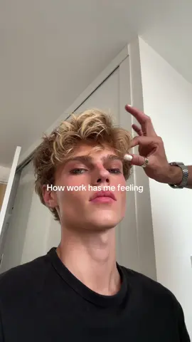 trying to keep a straight face in a full face of makeup 